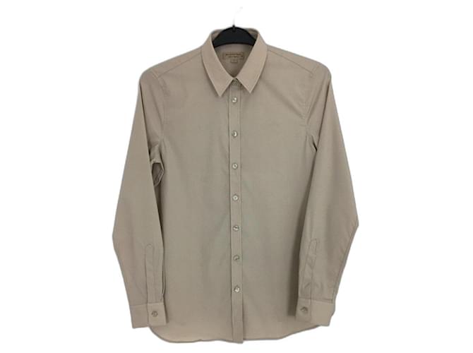 Camisa estilo uniforme Burberry Bege Algodão Elastano  ref.1018681