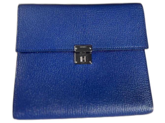 Hermès Clic 16 WOC Blu in Pelle Chevre