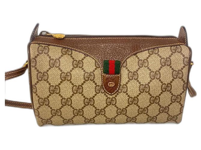 Gucci Ophidia GG Leder Handtasche Beige