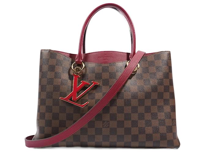 Louis Vuitton Damier Broadway Leather Fabric Brown 2WAY Shoulder bag  Authentic