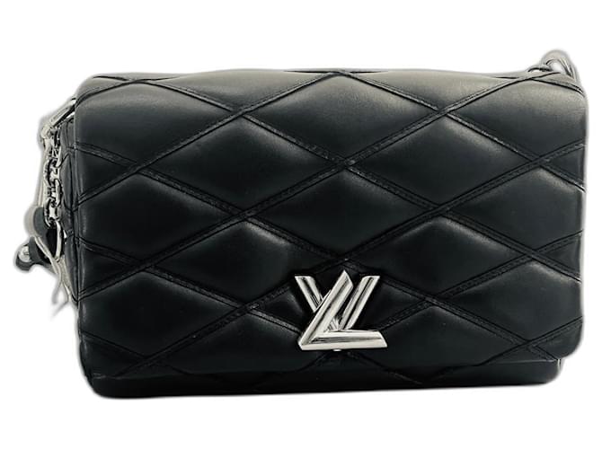 Bolsa GO Louis Vuitton de couro preto -14 Excelente état  ref.1018791