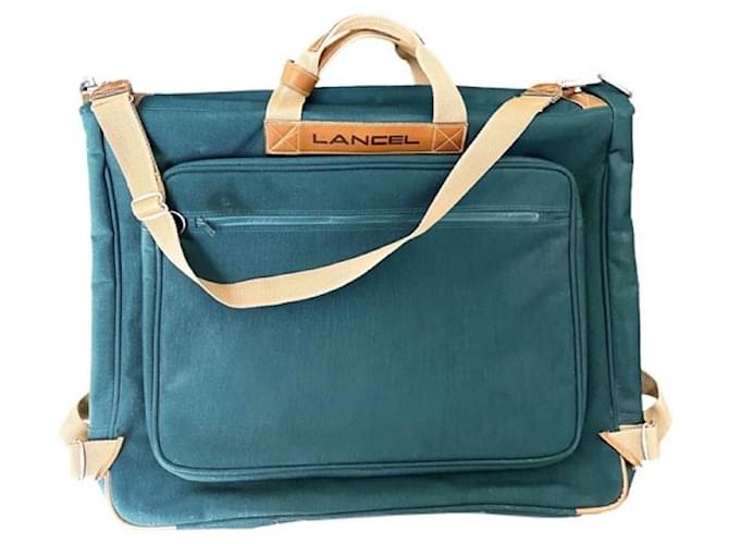 Lancel - Clothes Rack Cover / Costumes - Vintage travel bag suitcase Dark green  ref.1018793