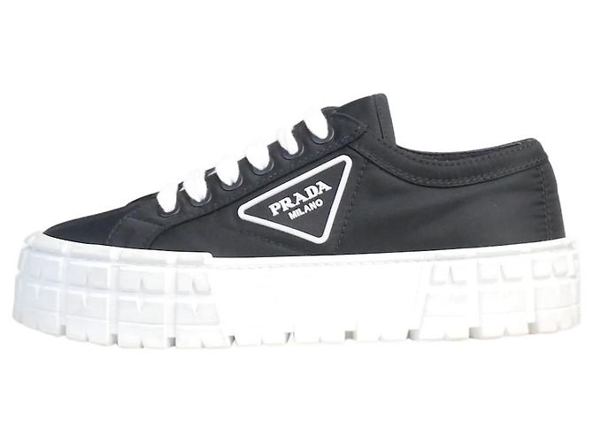 Double Prada Sneaker Wheel in gabardine di nylon foderate nere - taglia EU 39