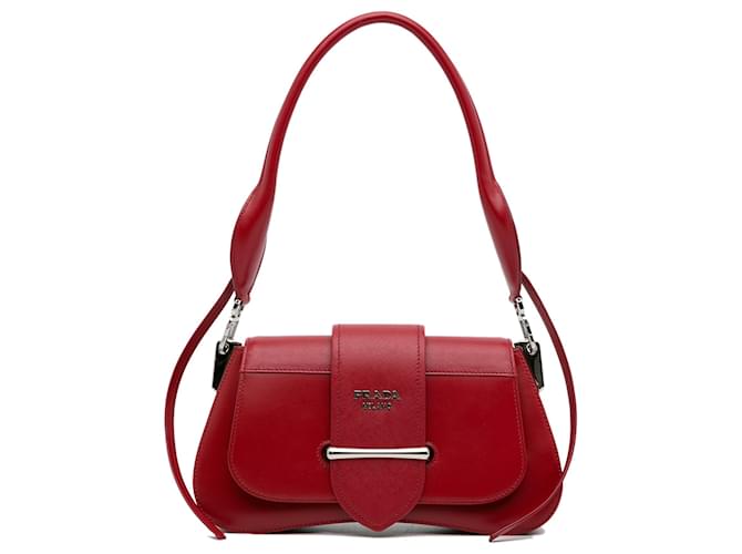 Prada sidonie leather online shoulder bag