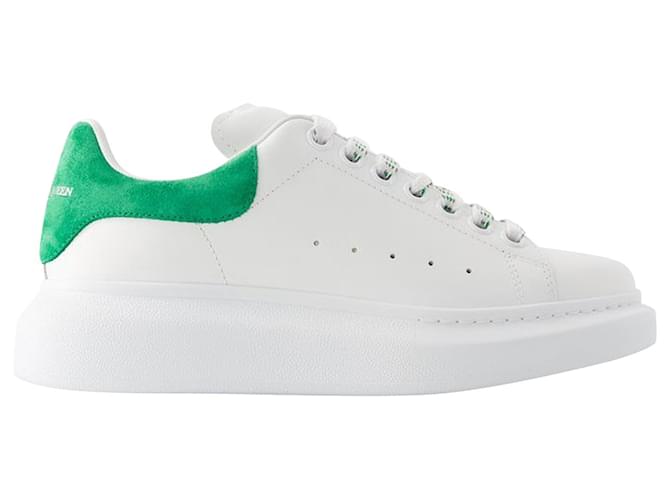Übergroße Sneakers – Alexander Mcqueen – Leder – Weiß/Grün  ref.1018985