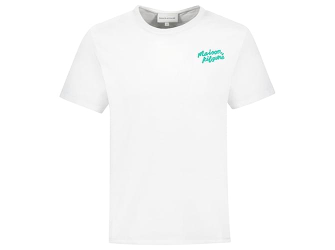 Autre Marque Handwriting Regular T-Shirt - Maison Kitsune - Cotton - White  ref.1019002