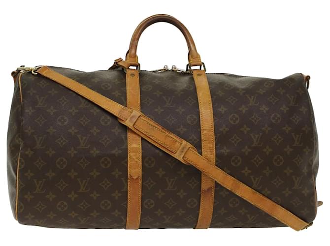 Louis Vuitton Monograma Keepall Bandouliere 55 Boston Bag M41414 Autenticação de LV 48844 Lona  ref.1019077