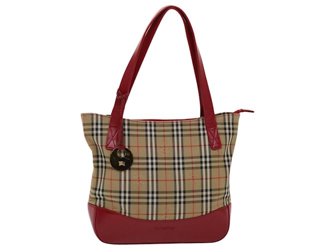 Autre Marque Burberrys Nova Check Shoulder Bag Canvas Leather Beige Red Auth 49086 Cloth  ref.1019094