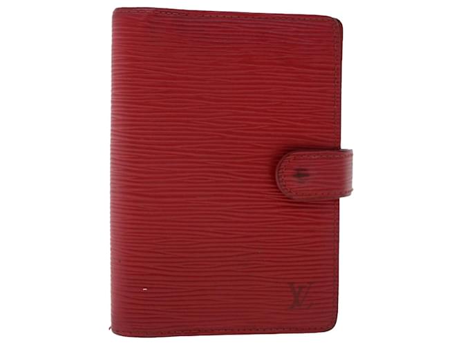 LOUIS VUITTON Epi Agenda PM Day Planner Cover Rouge R20057 Auth LV 48870 Cuir  ref.1019100