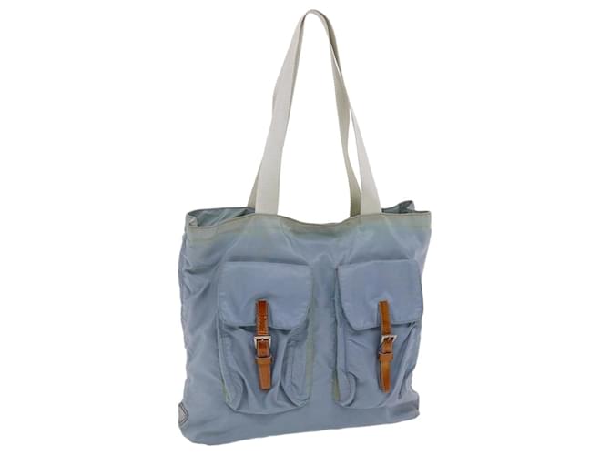 PRADA Tote Bag Nylon Azzurro Aut 49298 Blu chiaro  ref.1019107