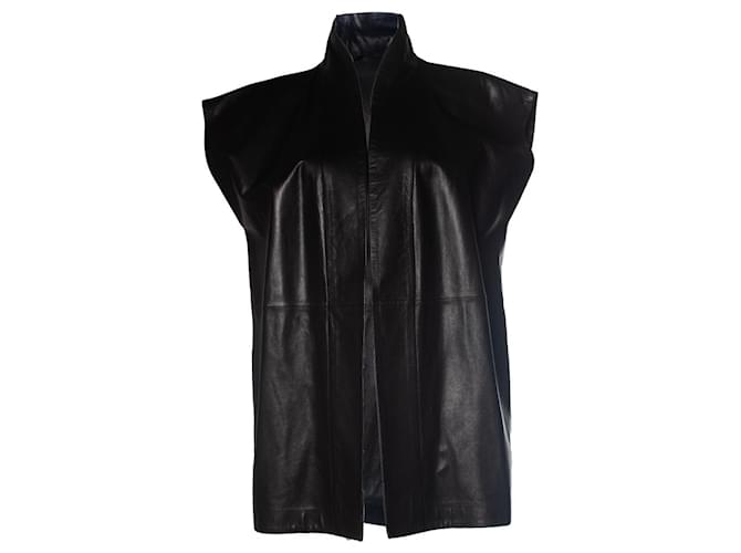 Autre Marque Suite22, Black leather gilet  ref.1019182