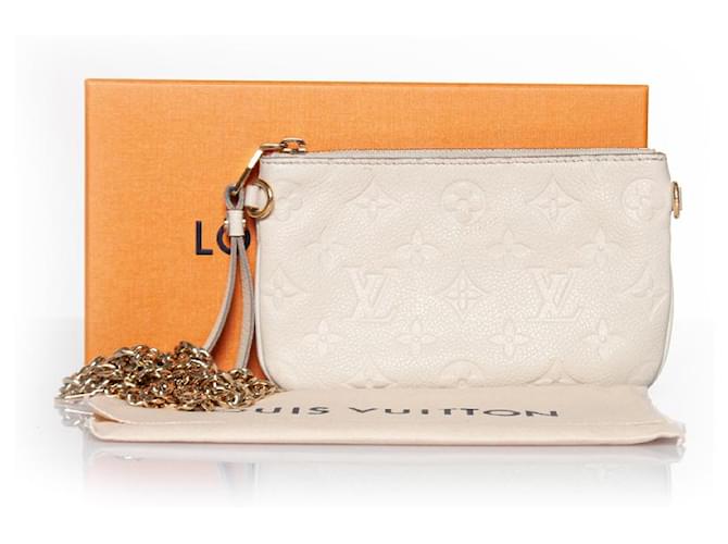 Louis Vuitton, Pochette empreinte White Leather  ref.1019232