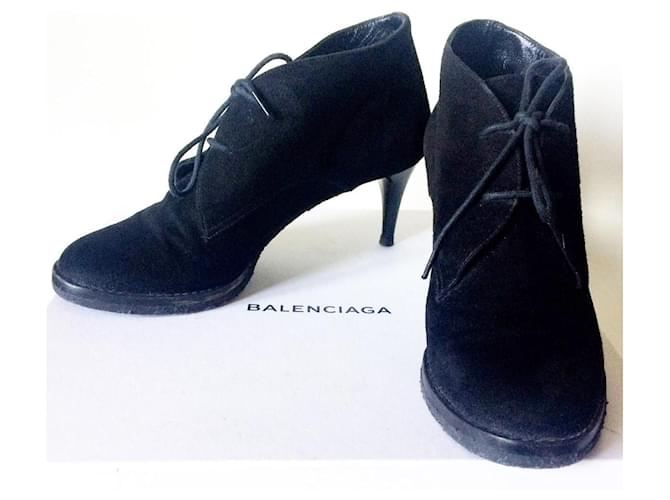 Botines Balenciaga Negro Gamuza  ref.1019261