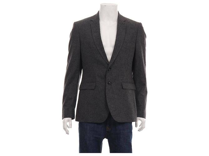 Autre Marque Balibaris Blazer Grau Schwarz Wolle Polyamid Größe 50