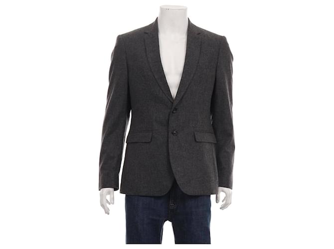 Autre Marque Blazers Jackets Black Grey Wool Polyamide  ref.1019475