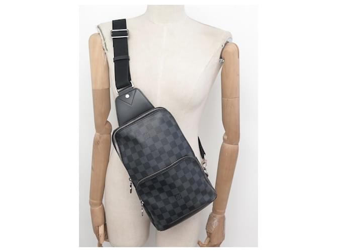NEW LOUIS VUITTON AVENUE SLING BAG DAMIER GRAPHITE CANVAS HAND BAG Grey Leather  ref.1019628