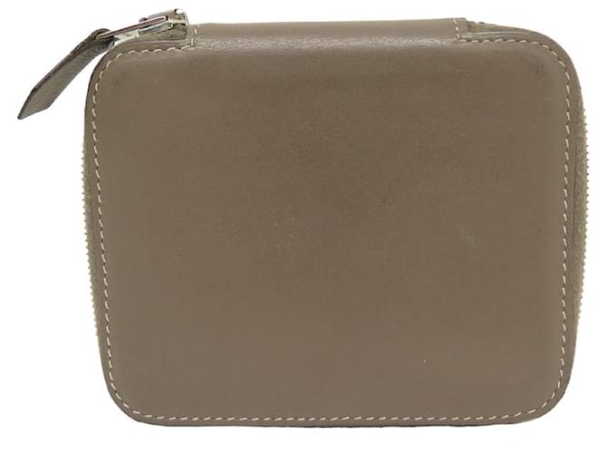 Hermès HERMES MINI AGENDA HOLDER IN TAUPE LEATHER + SILVER PEN 925 LEATHER DIARY COVER  ref.1019630