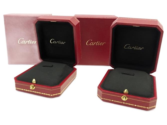 NEW CARTIER LOT OF 2 RED LEATHER RING CASE NEW LEATHER RING CASE  ref.1019683