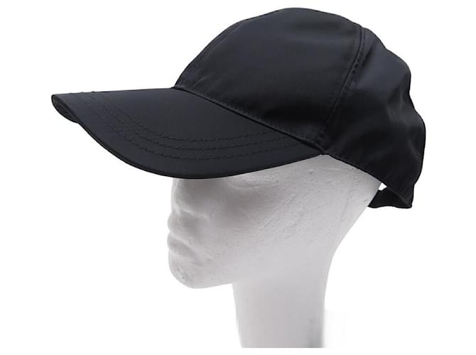 NUOVO CAPPELLO PRADA TELA RE-NYLON NERA TAGLIA 57-64 CAPPELLO XL IN TELA NERA Nero  ref.1019711