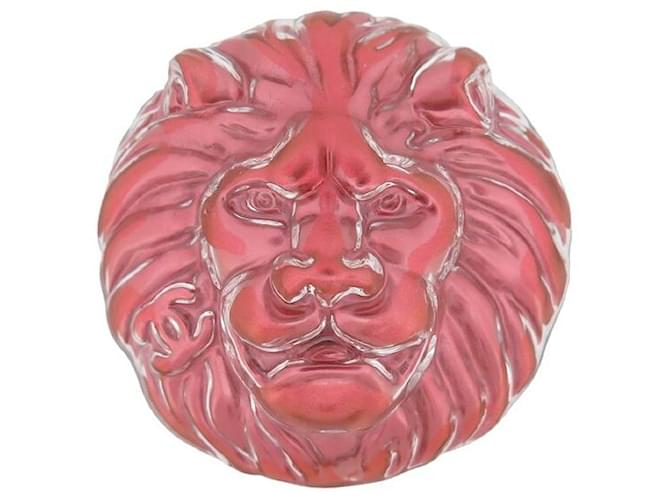 Other jewelry NEW CHANEL LION HEAD BROOCH58111Y02018 IN PINK RESIN 22.3 GR PINK BROOCH  ref.1019776