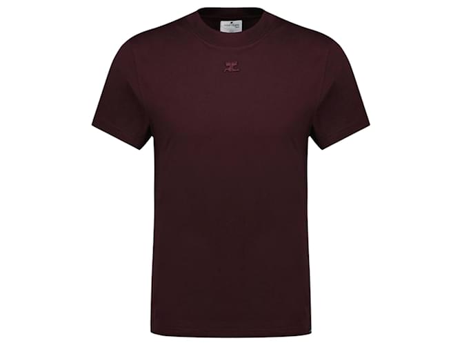 AC Straight T-Shirt – Courreges – Baumwolle – Bordeaux Rot  ref.1019820