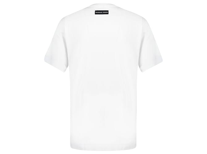 T-Shirt Logo Lune - Marine Serre - Coton - Blanc  ref.1019821