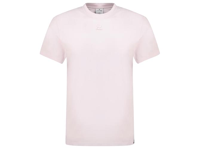 Ac Straight T-Shirt - Courreges - Cotton - Powder Pink ref.1019826