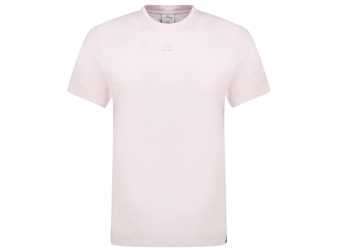 Ac Straight T-Shirt – Courreges – Baumwolle – Puderrosa Pink  ref.1019859