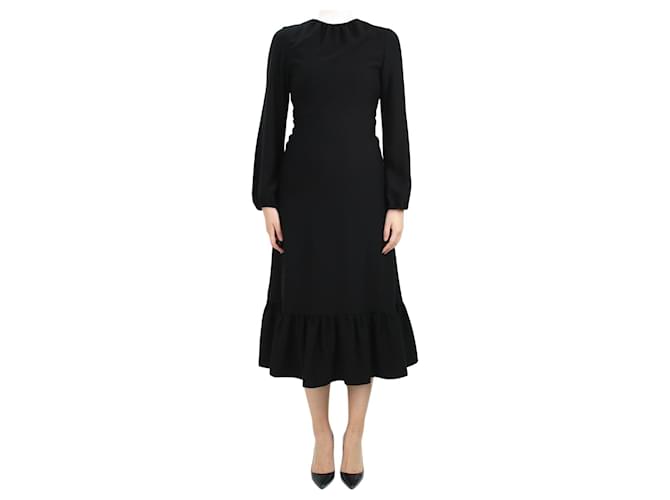 JW Anderson Vestido preto com babados na bainha - tamanho UK 6 Poliéster  ref.1019898