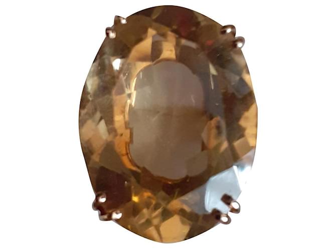 Autre Marque Very pretty natural citrine ring 15,5 carat mounted on Gold 750/1000th . taille 56 . Gold hardware Yellow gold  ref.1019972