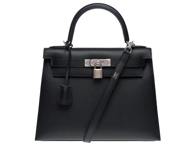 Hermès Kelly 28 en cuir Epson noir