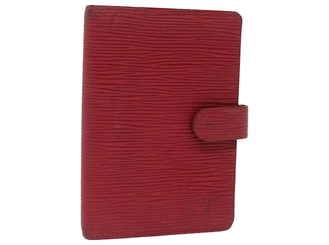 LOUIS VUITTON Epi Agenda PM Day Planner Cover Rouge R20057 Auth LV 49182 Cuir  ref.1020216