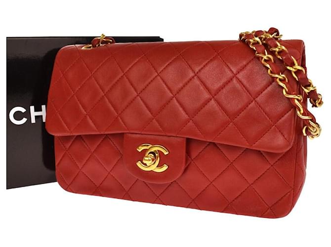 Chanel lined Flap Red Leather ref.1020369 - Joli Closet