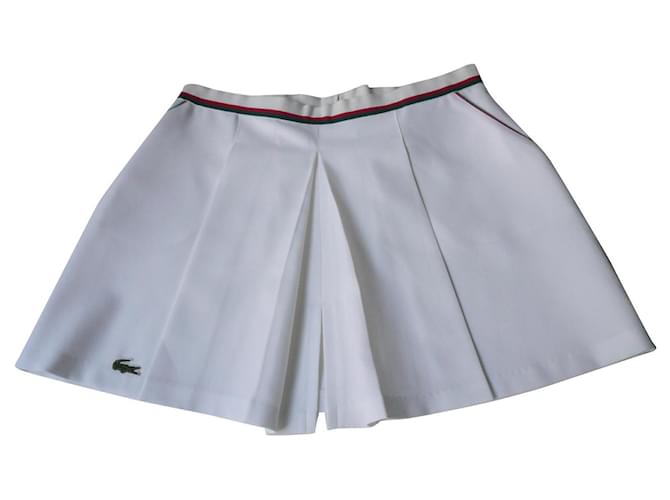 LACOSTE Vintage white tennis skirt T46 fr Polyester  ref.1020381