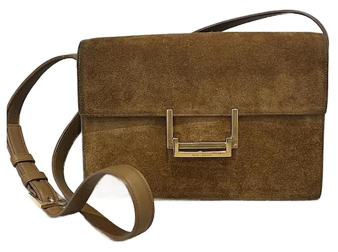 SAINT LAURENT  Handbags T.  Suede Camel  ref.1020482