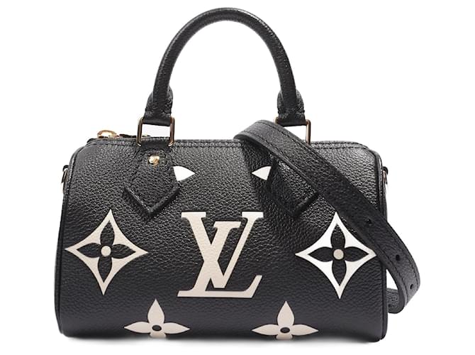 Louis Vuitton Black Monogram Empreinte Leather Nano Speedy Bag