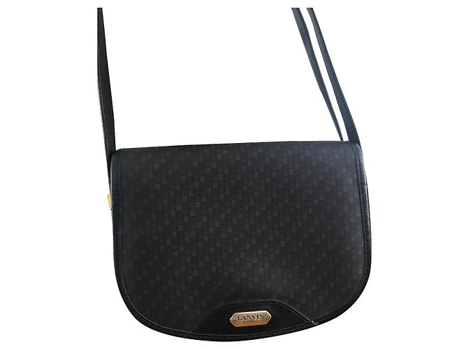 Bolsa de mão Lanvin em couro marrom escuro Castanho escuro