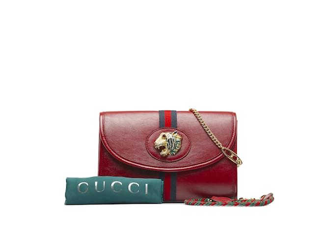 Gucci Small Rajah Leather Shoulder Bag 570145 Red  ref.1020542