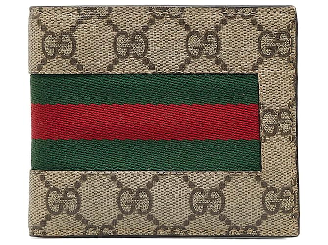 Gucci Bifold Wallet Supreme Web Beige/Ebony in Canvas - US