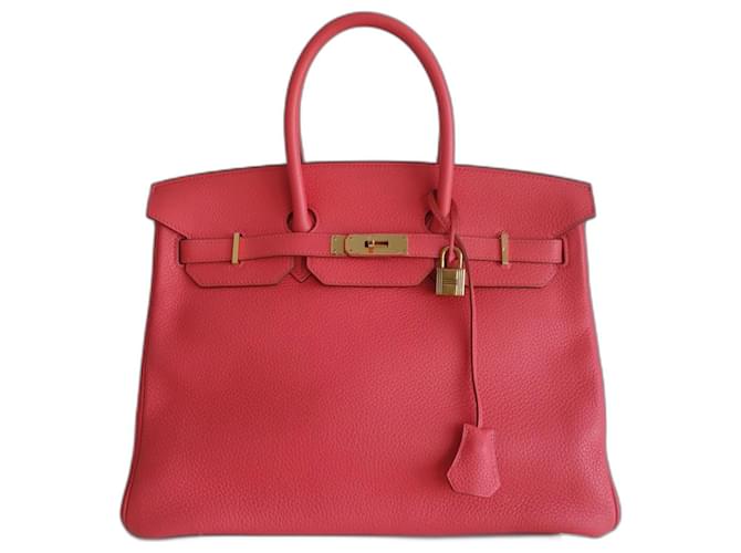 Hermès Bolsa Hermes Birkin 35 Jaipur rosa Couro  ref.1020852