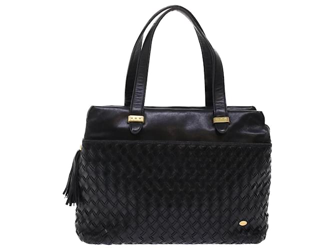 BALLY Hand Bag Leather Black Auth yb284  ref.1020989