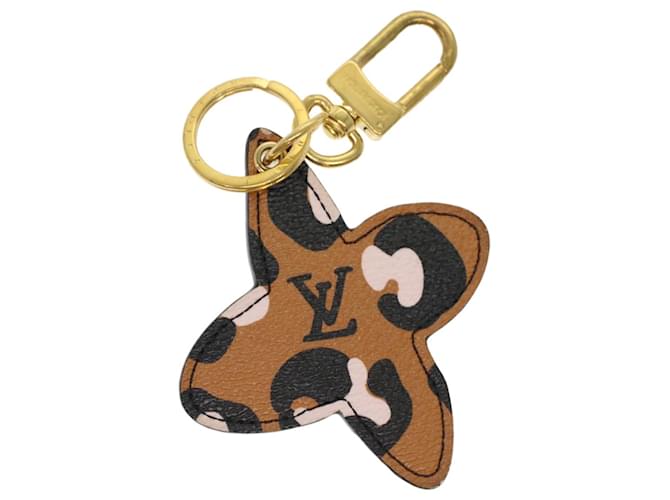 LV Dragonne Key Holder, Canvas, Leather, Gold-color