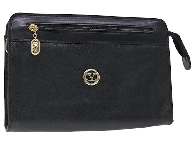 VALENTINO Bolso Clutch Piel Negro Auth bs7149 Cuero  ref.1021068