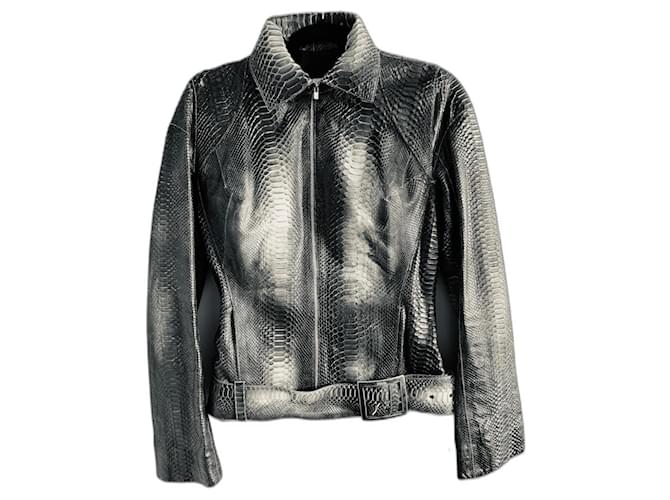 Jitrois Washed python jacket T38 Dark grey  ref.1021107