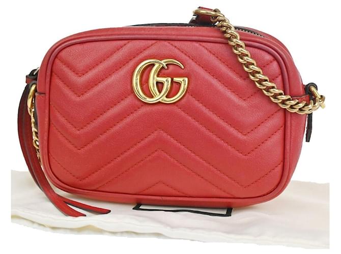 GUCCI MARMONT Cuir Rouge  ref.1021152
