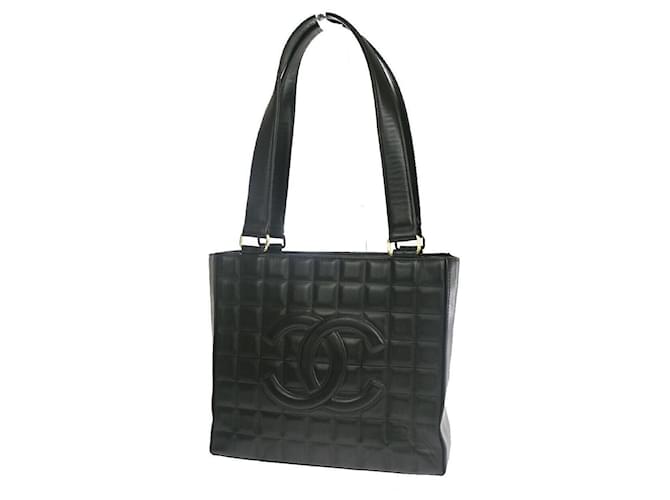 Timeless Chanel Chocolate bar Black Leather  ref.1021156