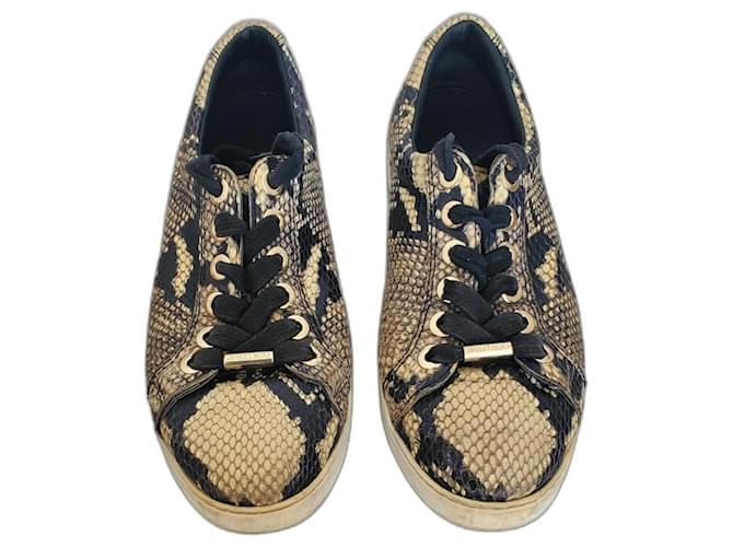 Jimmy Choo Gold Leather Antique Monza Sneakers – AUMI 4