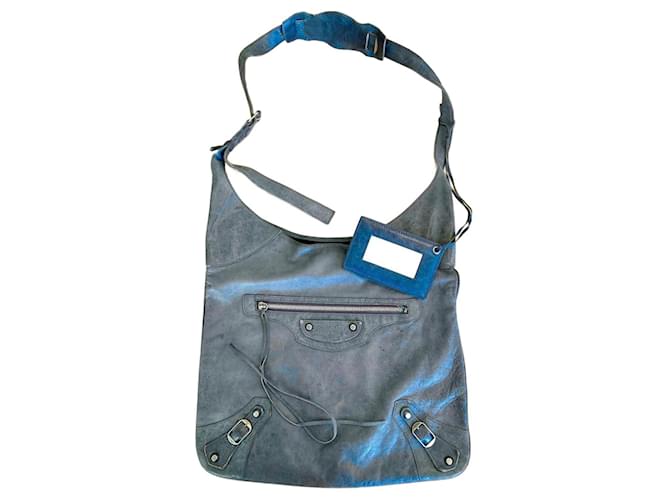 Balenciaga Handtaschen Blau Grau Leder  ref.1021219