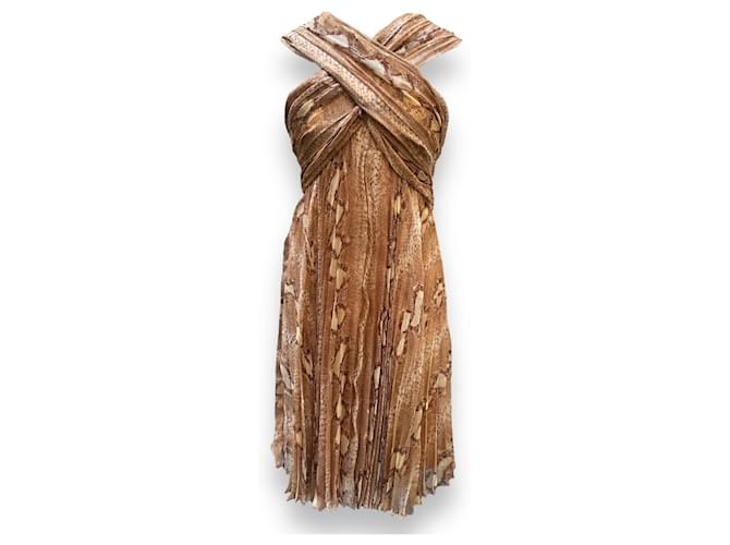 Christian Dior Dresses Brown Silk  ref.1021230