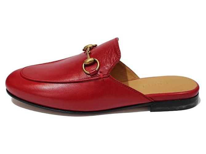 Gucci Mules Red Leather  ref.1021251